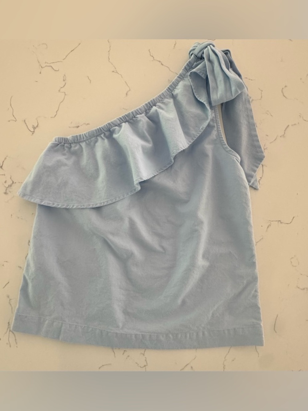 Vineyard Vines Cloud One Shoulder Bow Top NWT 0 Ruffle Coastal Prep Resortwear - Picture 4 of 10